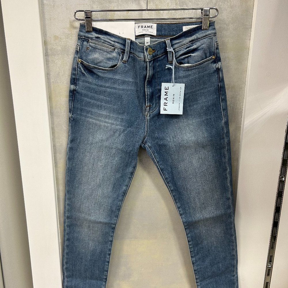 Frame Le High Skinny Raw Stagger